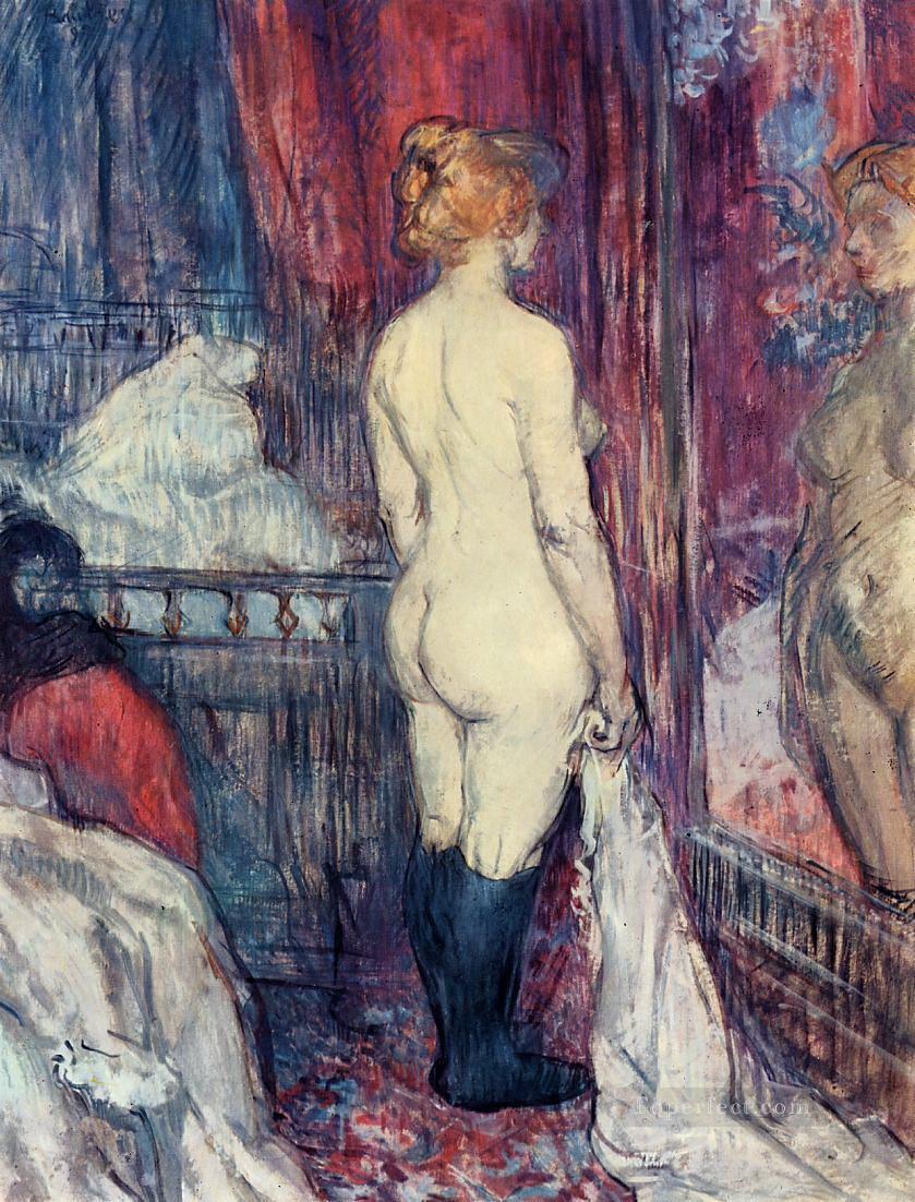 nude standing before a mirror 1897 Toulouse Lautrec Henri de Oil Paintings